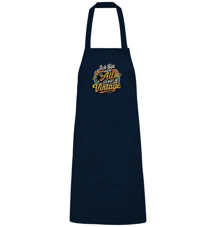 Ich bin nicht Alt, ich bin Vintage – Retro-Statement - Organic Grillschürze Bright Lights Arts