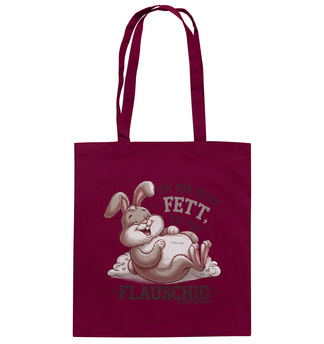Ich bin nicht fett ich bin flauschig Hase - Baumwolltasche Bright Lights Arts