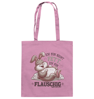 Ich bin nicht fett ich bin flauschig Hase - Baumwolltasche Bright Lights Arts