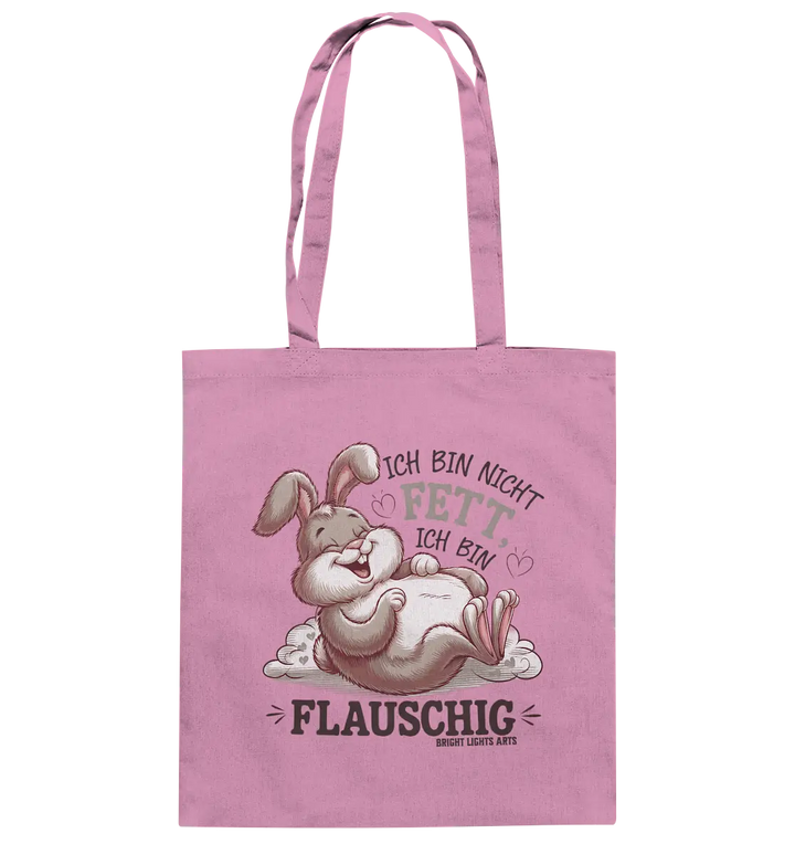 Ich bin nicht fett ich bin flauschig Hase - Baumwolltasche Bright Lights Arts