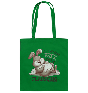 Ich bin nicht fett ich bin flauschig Hase - Baumwolltasche Bright Lights Arts