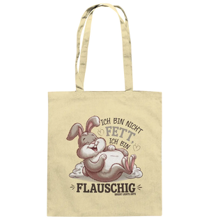 Ich bin nicht fett ich bin flauschig Hase - Baumwolltasche Bright Lights Arts