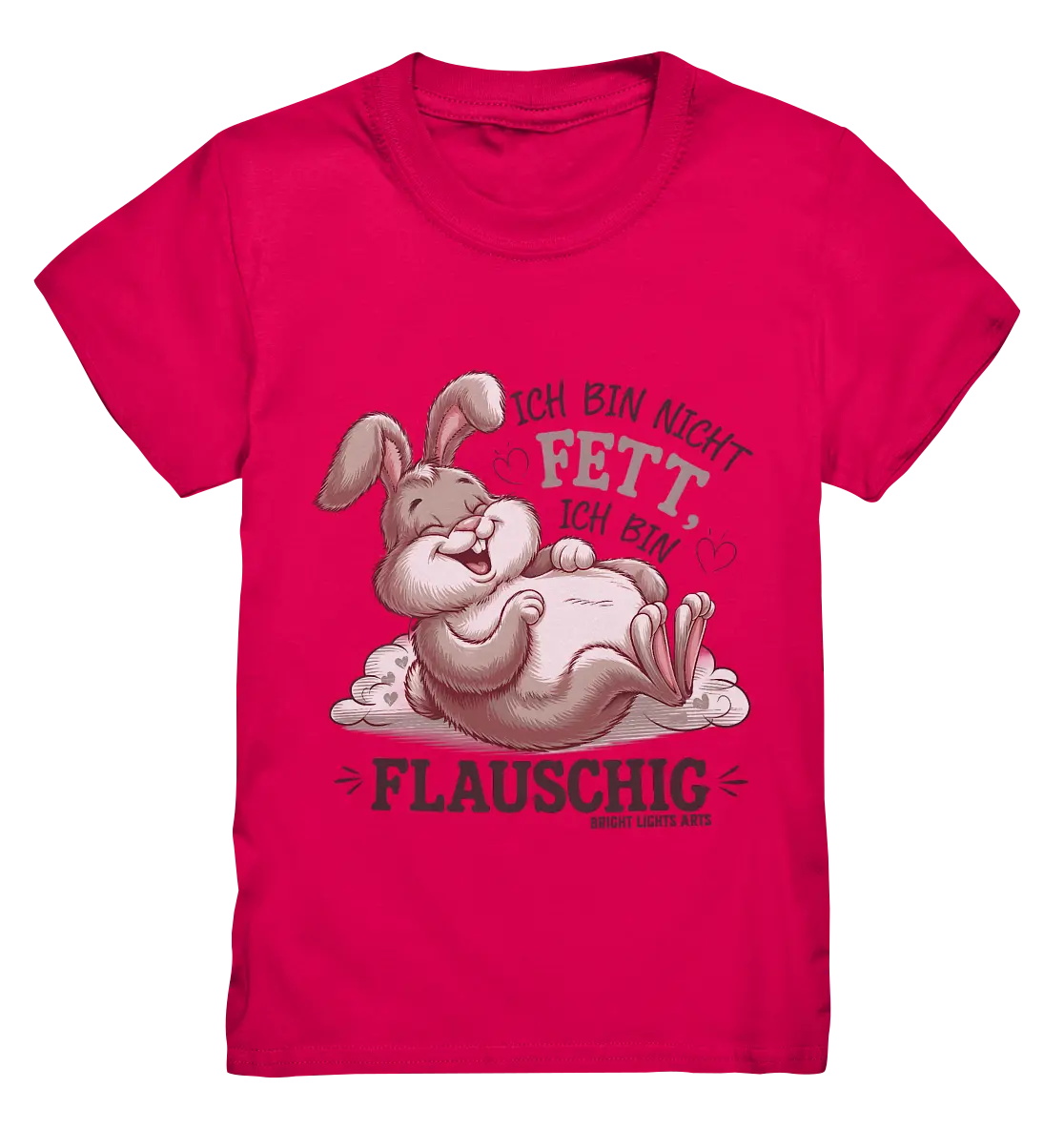 Ich bin nicht fett ich bin flauschig Hase - Kids Premium Shirt Bright Lights Arts
