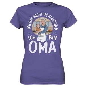 Ich bin nicht im Ruhestand Oma mit Baby in der Küche Warmherzige Familienillustration - Ladies Premium Shirt Bright Lights Arts