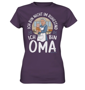 Ich bin nicht im Ruhestand Oma mit Baby in der Küche Warmherzige Familienillustration - Ladies Premium Shirt Bright Lights Arts