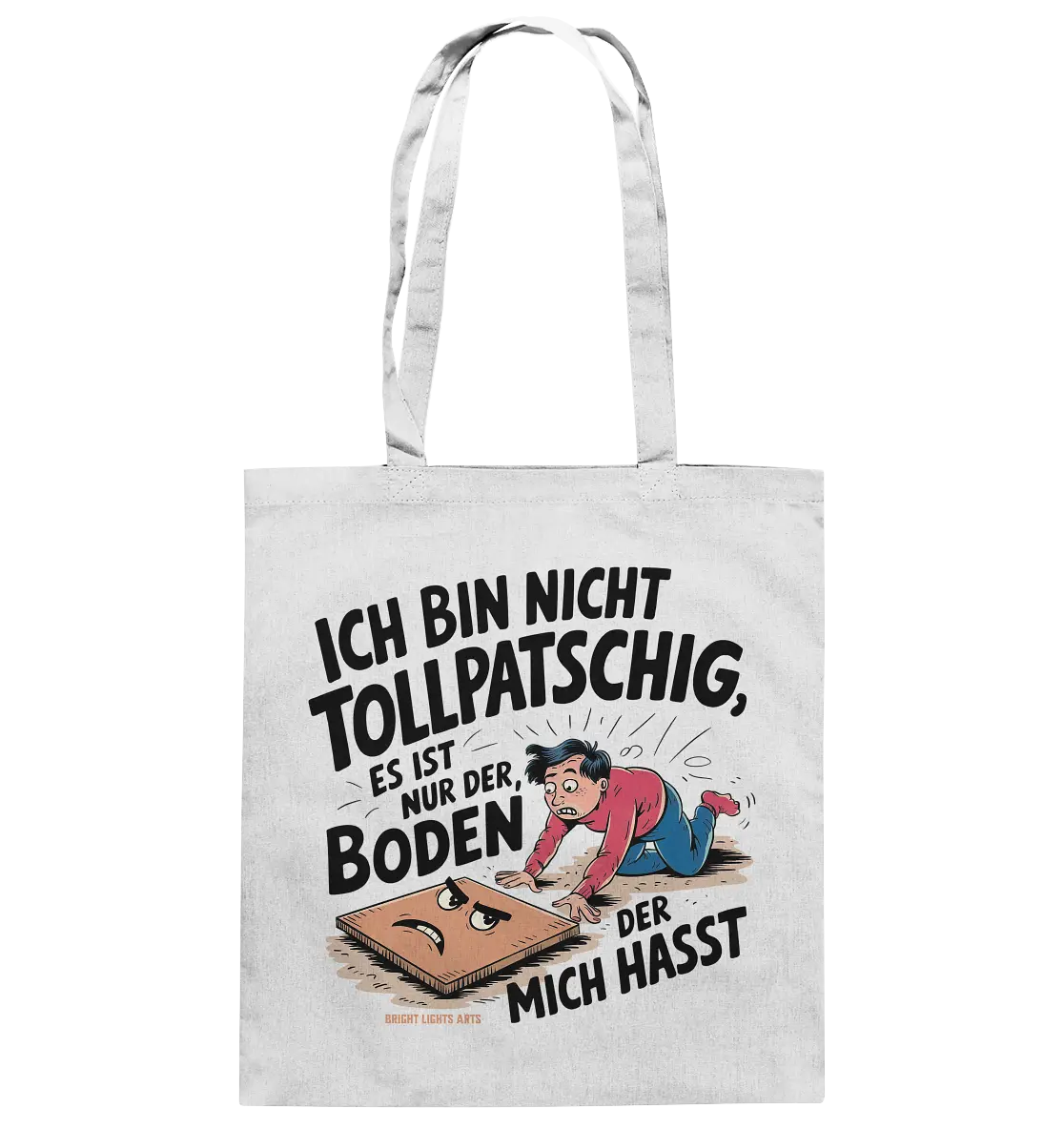 Ich bin nicht tollpatschig - Baumwolltasche Bright Lights Arts
