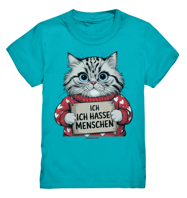 Ich hasse Menschen bunte Katze - Kids Premium Shirt Bright Lights Arts
