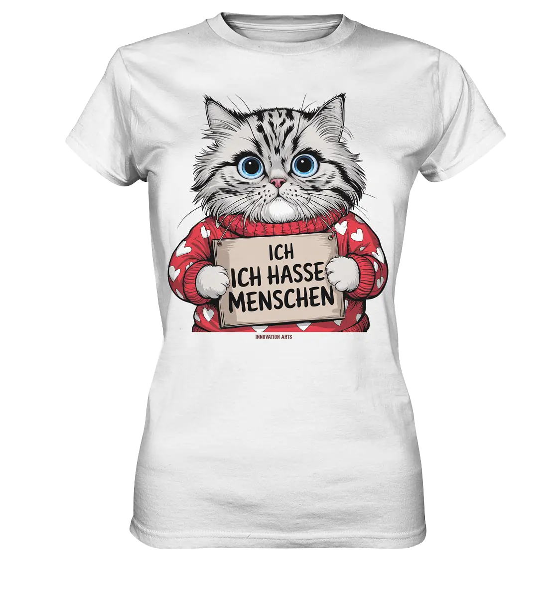 Ich hasse Menschen bunte Katze - Ladies Premium Shirt Bright Lights Arts