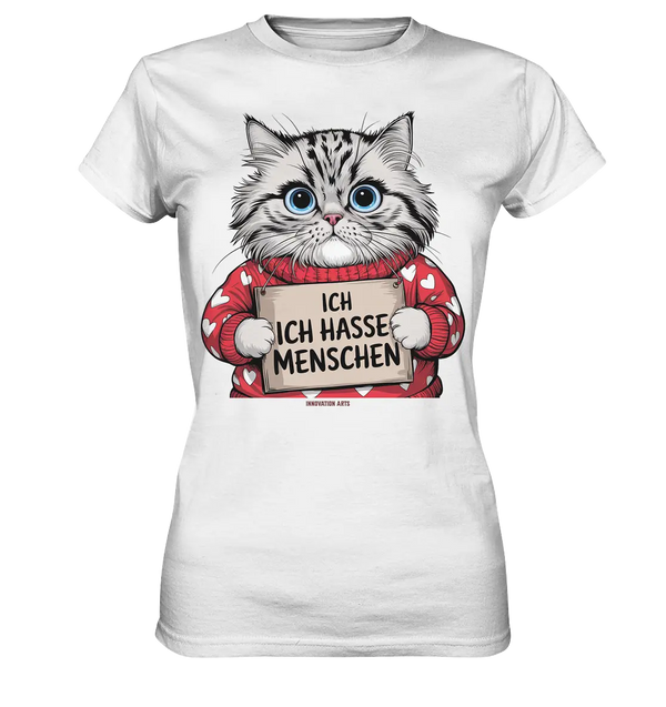 Ich hasse Menschen bunte Katze - Ladies Premium Shirt Bright Lights Arts