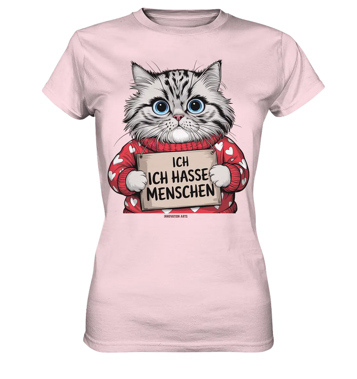 Ich hasse Menschen bunte Katze - Ladies Premium Shirt Bright Lights Arts
