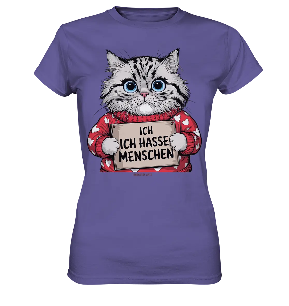 Ich hasse Menschen bunte Katze - Ladies Premium Shirt Bright Lights Arts