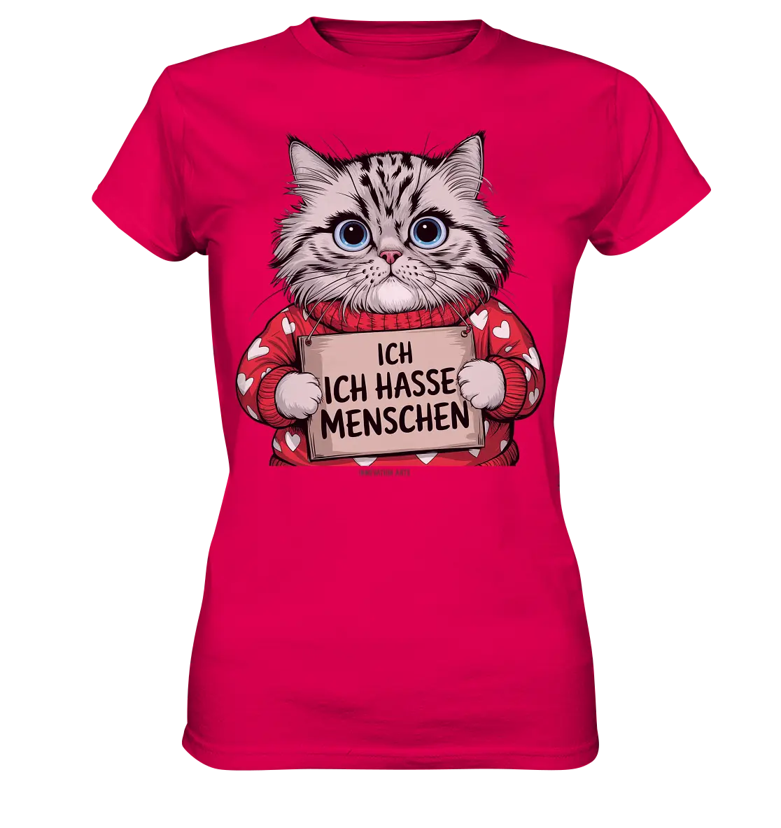 Ich hasse Menschen bunte Katze - Ladies Premium Shirt Bright Lights Arts