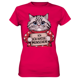 Ich hasse Menschen bunte Katze - Ladies Premium Shirt Bright Lights Arts