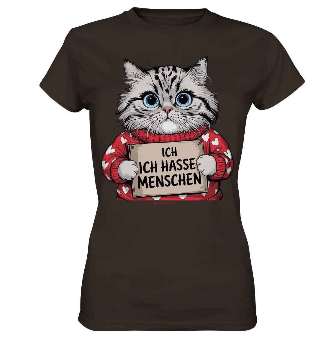 Ich hasse Menschen bunte Katze - Ladies Premium Shirt Bright Lights Arts