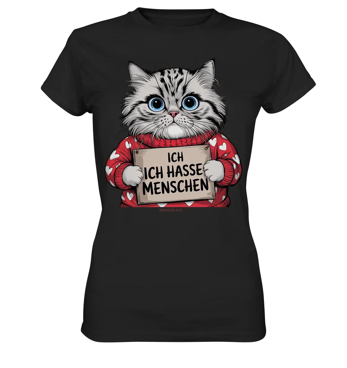 Ich hasse Menschen bunte Katze - Ladies Premium Shirt Bright Lights Arts