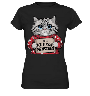 Ich hasse Menschen bunte Katze - Ladies Premium Shirt Bright Lights Arts