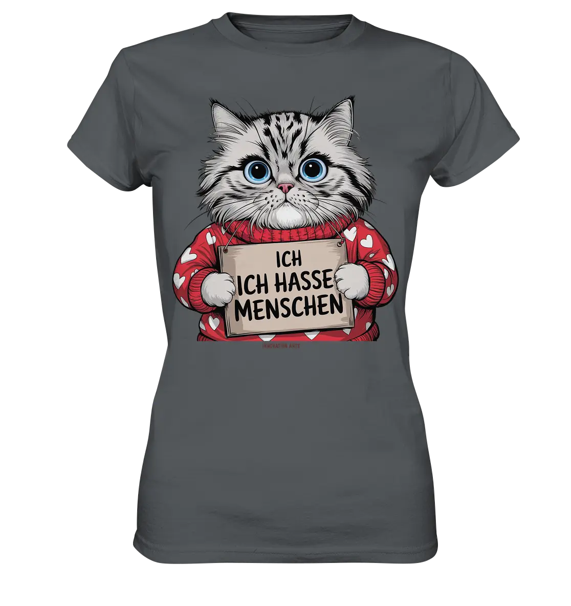 Ich hasse Menschen bunte Katze - Ladies Premium Shirt Bright Lights Arts