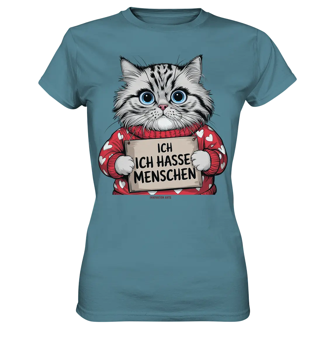 Ich hasse Menschen bunte Katze - Ladies Premium Shirt Bright Lights Arts