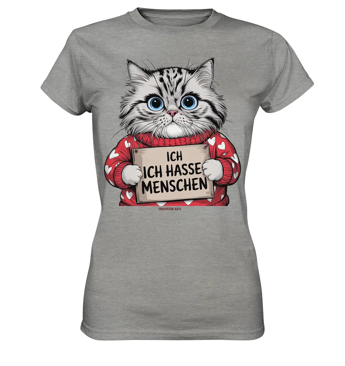 Ich hasse Menschen bunte Katze - Ladies Premium Shirt Bright Lights Arts