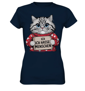 Ich hasse Menschen bunte Katze - Ladies Premium Shirt Bright Lights Arts
