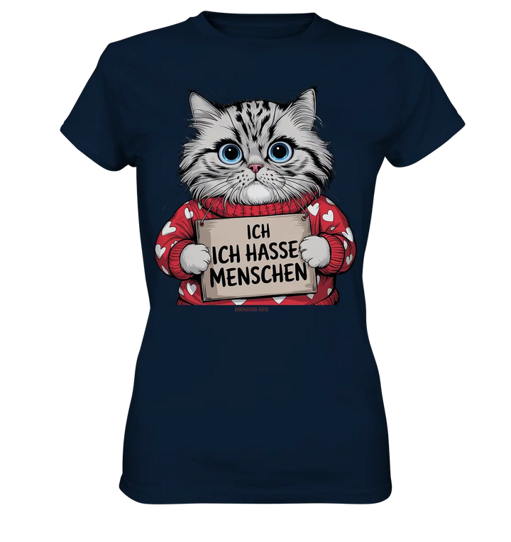 Ich hasse Menschen bunte Katze - Ladies Premium Shirt Bright Lights Arts