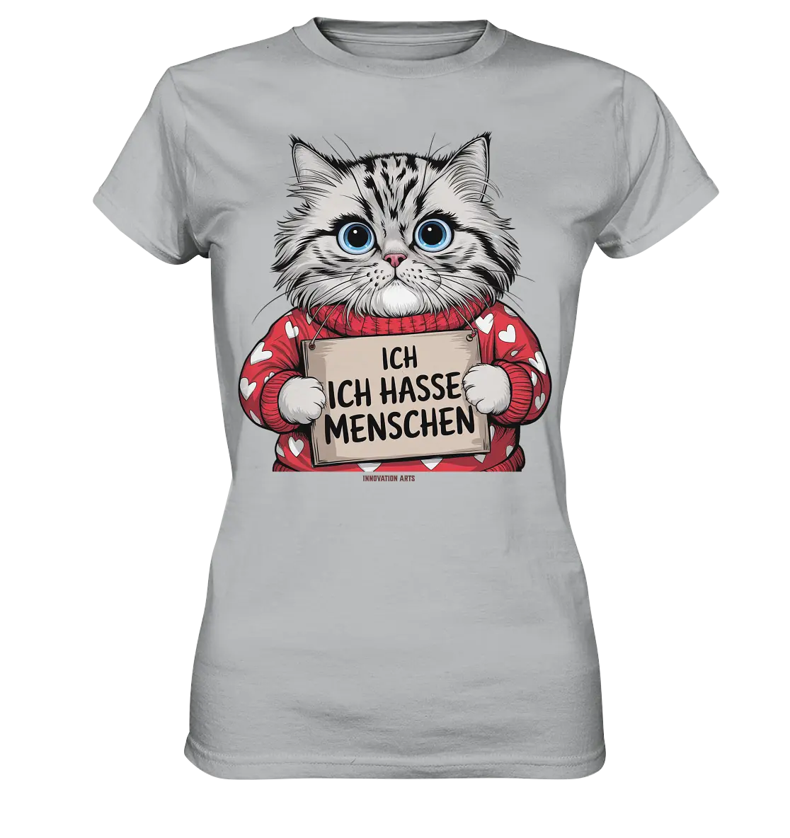 Ich hasse Menschen bunte Katze - Ladies Premium Shirt Bright Lights Arts