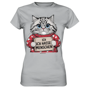 Ich hasse Menschen bunte Katze - Ladies Premium Shirt Bright Lights Arts