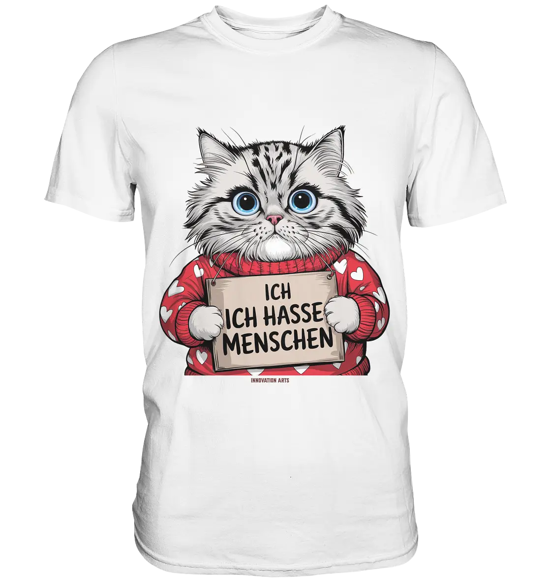 Ich hasse Menschen bunte Katze - Premium Shirt Bright Lights Arts