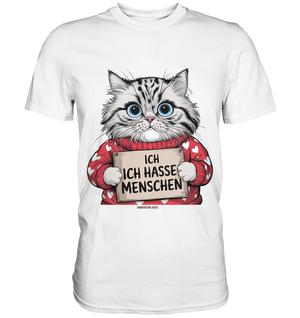 Ich hasse Menschen bunte Katze - Premium Shirt Bright Lights Arts