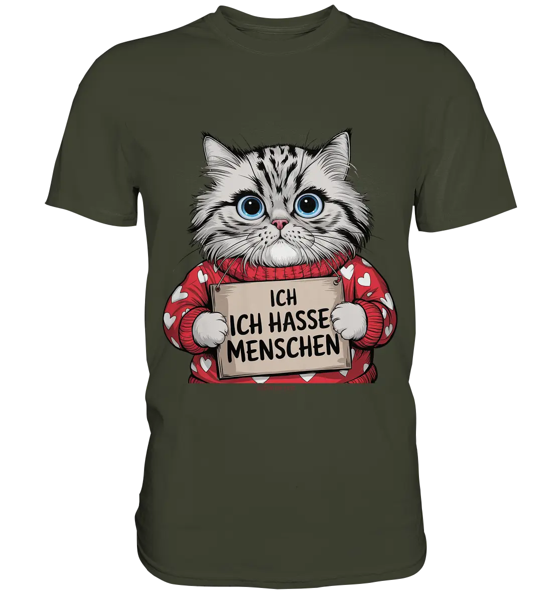 Ich hasse Menschen bunte Katze - Premium Shirt Bright Lights Arts