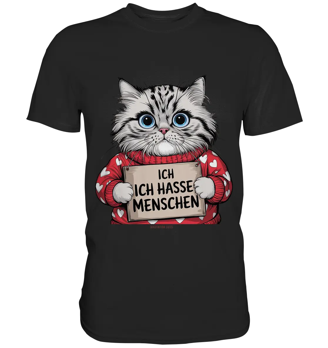 Ich hasse Menschen bunte Katze - Premium Shirt Bright Lights Arts