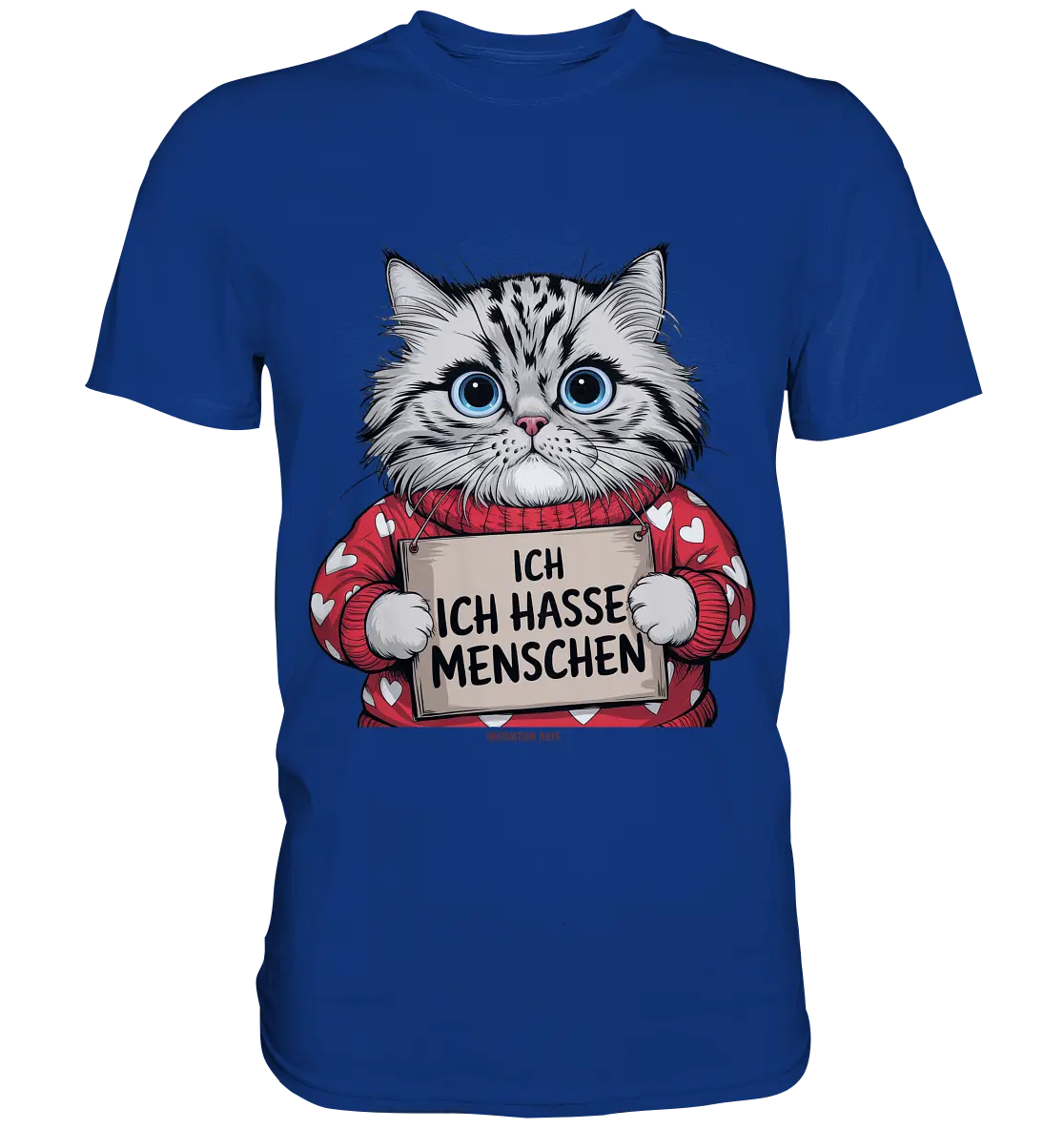 Ich hasse Menschen bunte Katze - Premium Shirt Bright Lights Arts