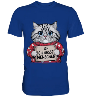Ich hasse Menschen bunte Katze - Premium Shirt Bright Lights Arts