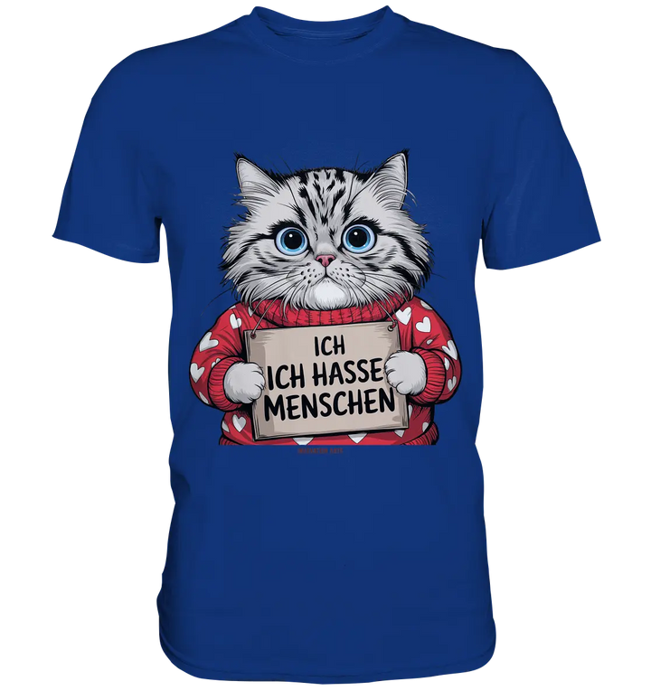 Ich hasse Menschen bunte Katze - Premium Shirt Bright Lights Arts