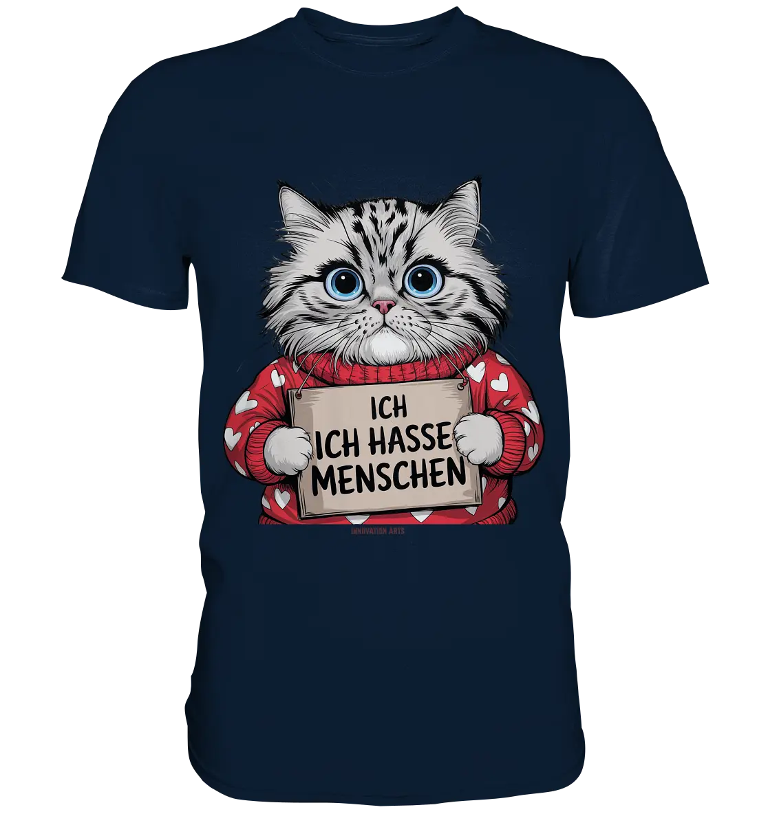 Ich hasse Menschen bunte Katze - Premium Shirt Bright Lights Arts