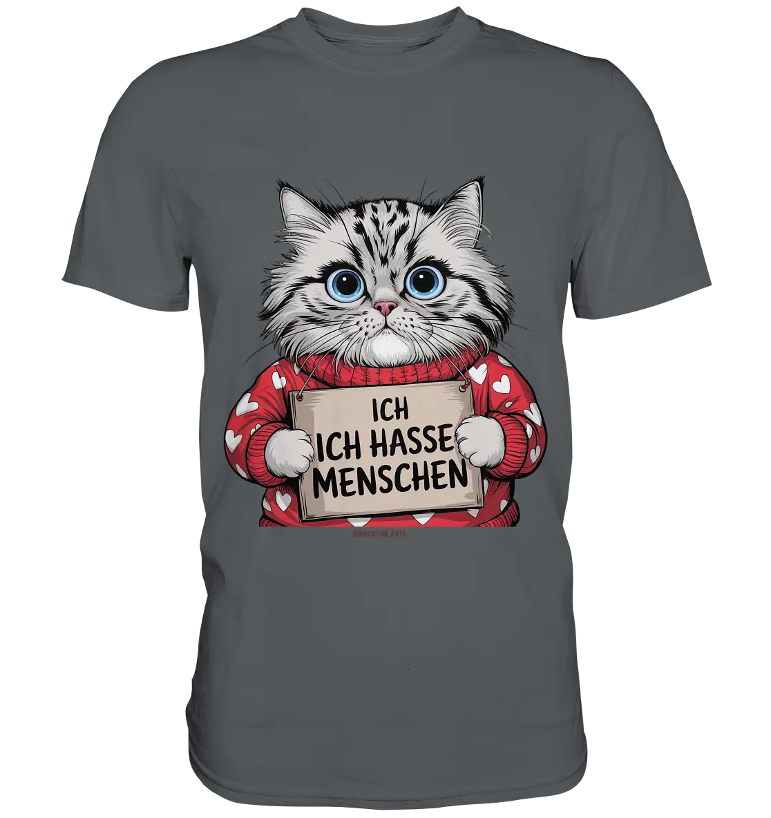Ich hasse Menschen bunte Katze - Premium Shirt Bright Lights Arts