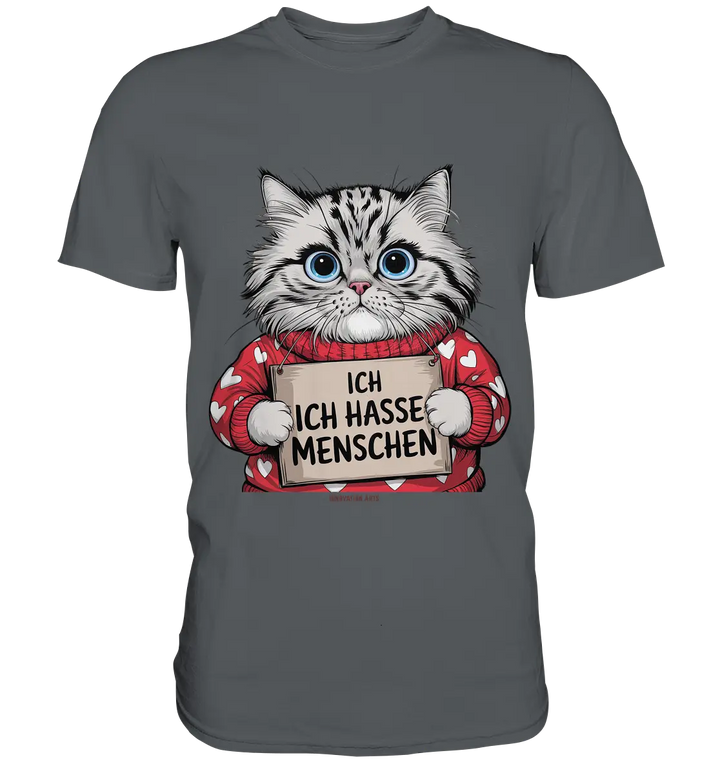 Ich hasse Menschen bunte Katze - Premium Shirt Bright Lights Arts