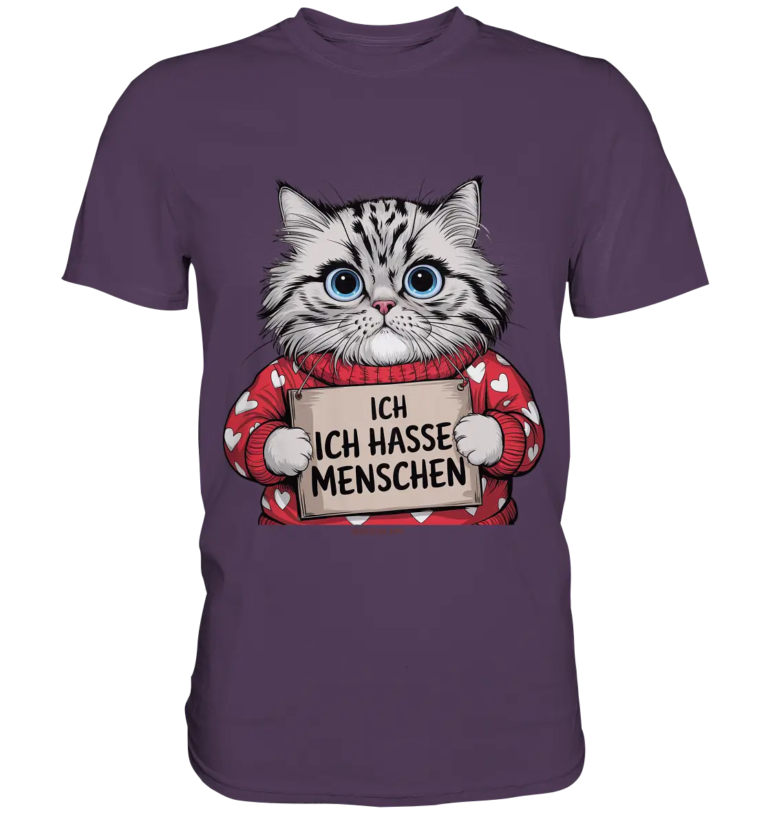 Ich hasse Menschen bunte Katze - Premium Shirt Bright Lights Arts