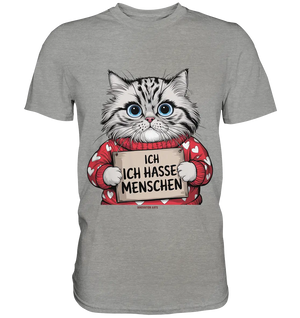 Ich hasse Menschen bunte Katze - Premium Shirt Bright Lights Arts