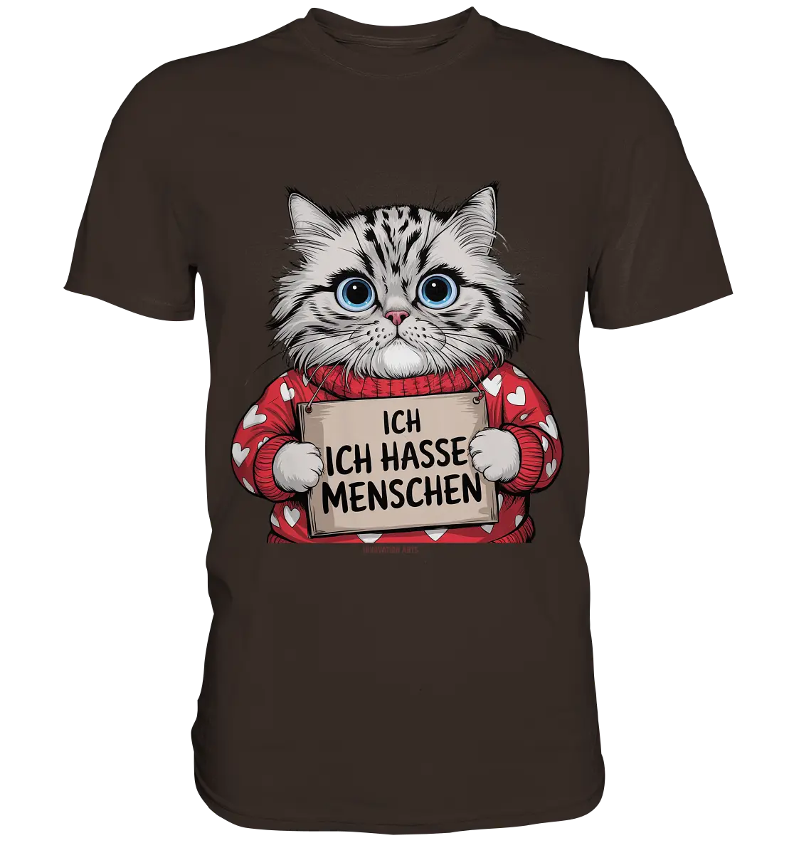 Ich hasse Menschen bunte Katze - Premium Shirt Bright Lights Arts