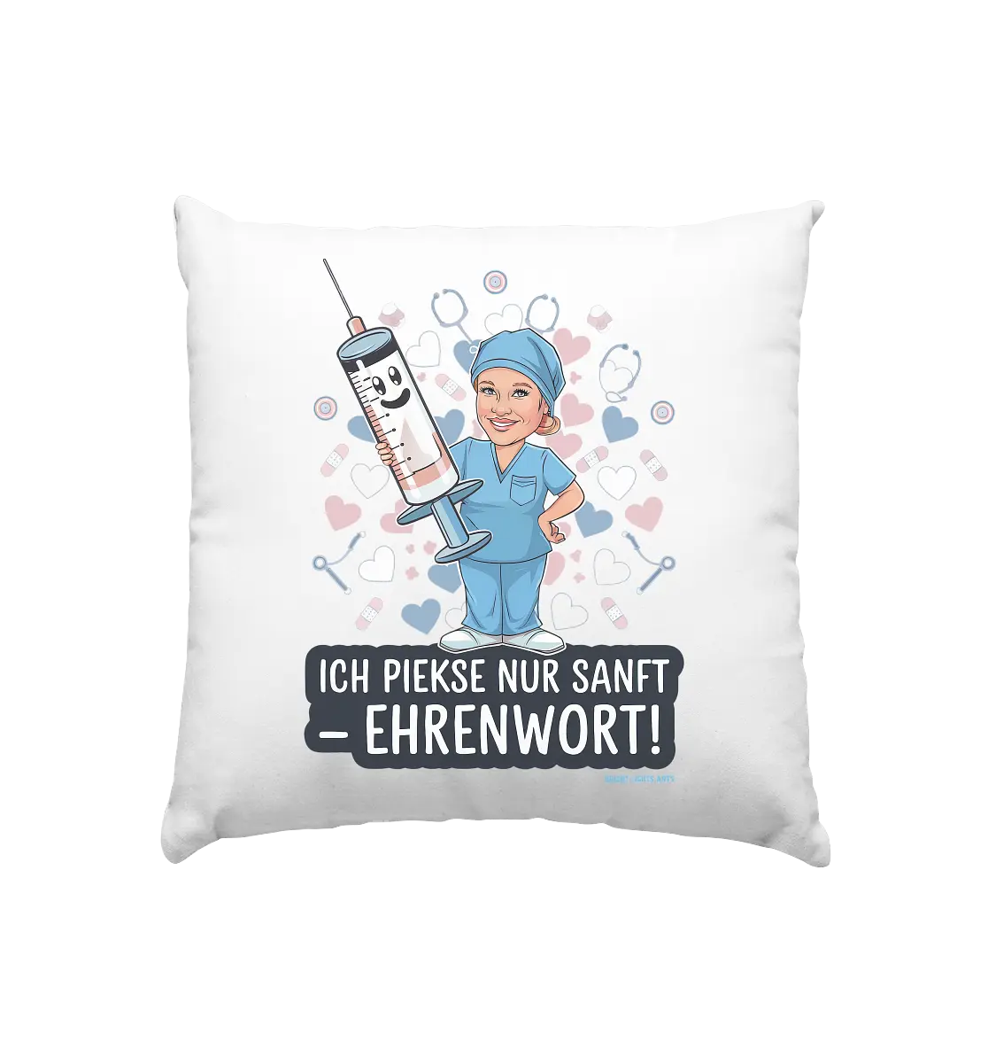 Ich piekse nur sanft - Ehrenwort! - Kissen 40x40cm Bright Lights Arts