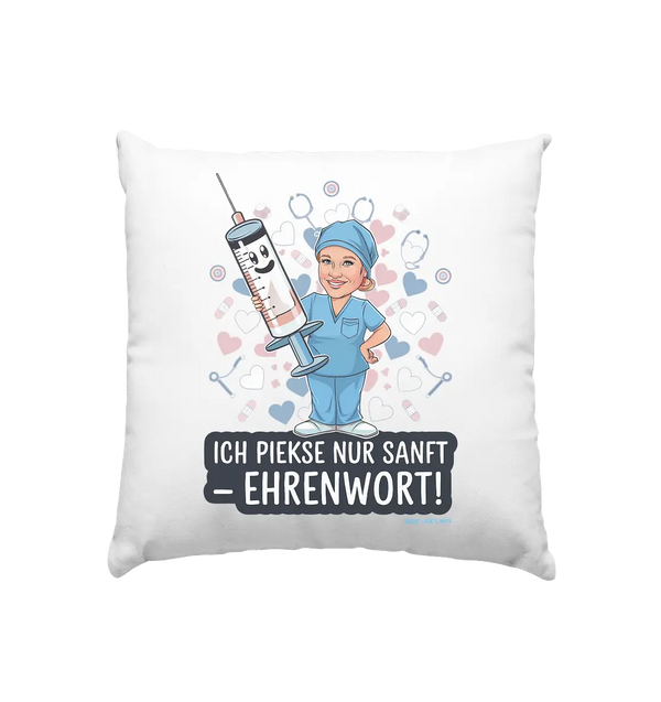 Ich piekse nur sanft - Ehrenwort! - Kissen 40x40cm Bright Lights Arts
