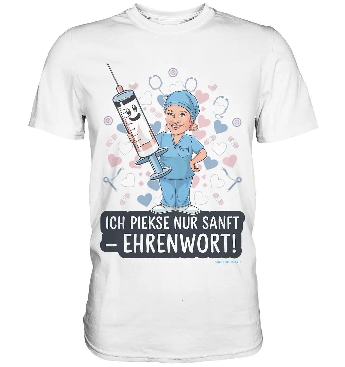 Ich piekse nur sanft - Ehrenwort! - Premium Shirt Bright Lights Arts