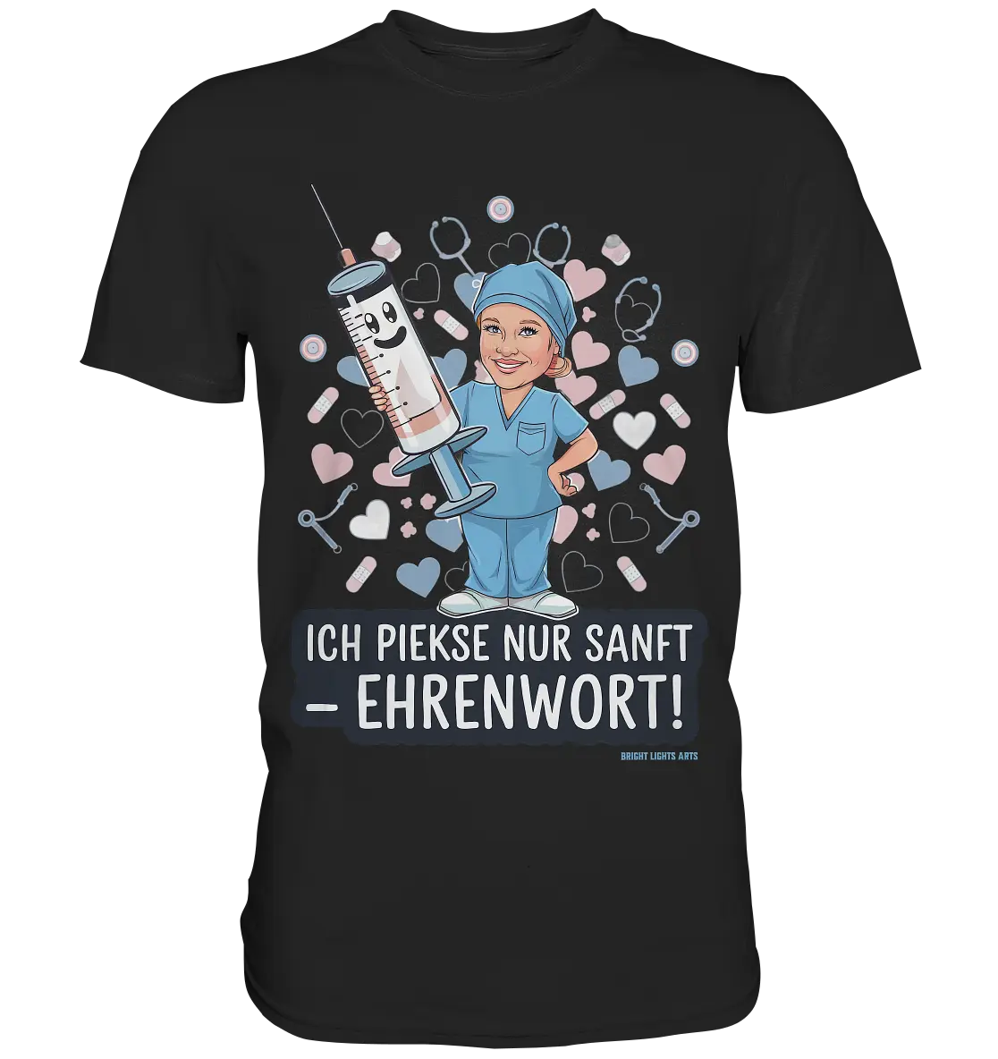 Ich piekse nur sanft - Ehrenwort! - Premium Shirt Bright Lights Arts