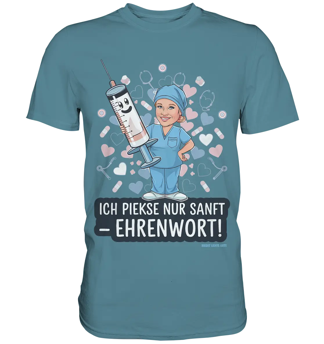 Ich piekse nur sanft - Ehrenwort! - Premium Shirt Bright Lights Arts
