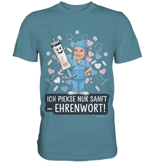 Ich piekse nur sanft - Ehrenwort! - Premium Shirt Bright Lights Arts