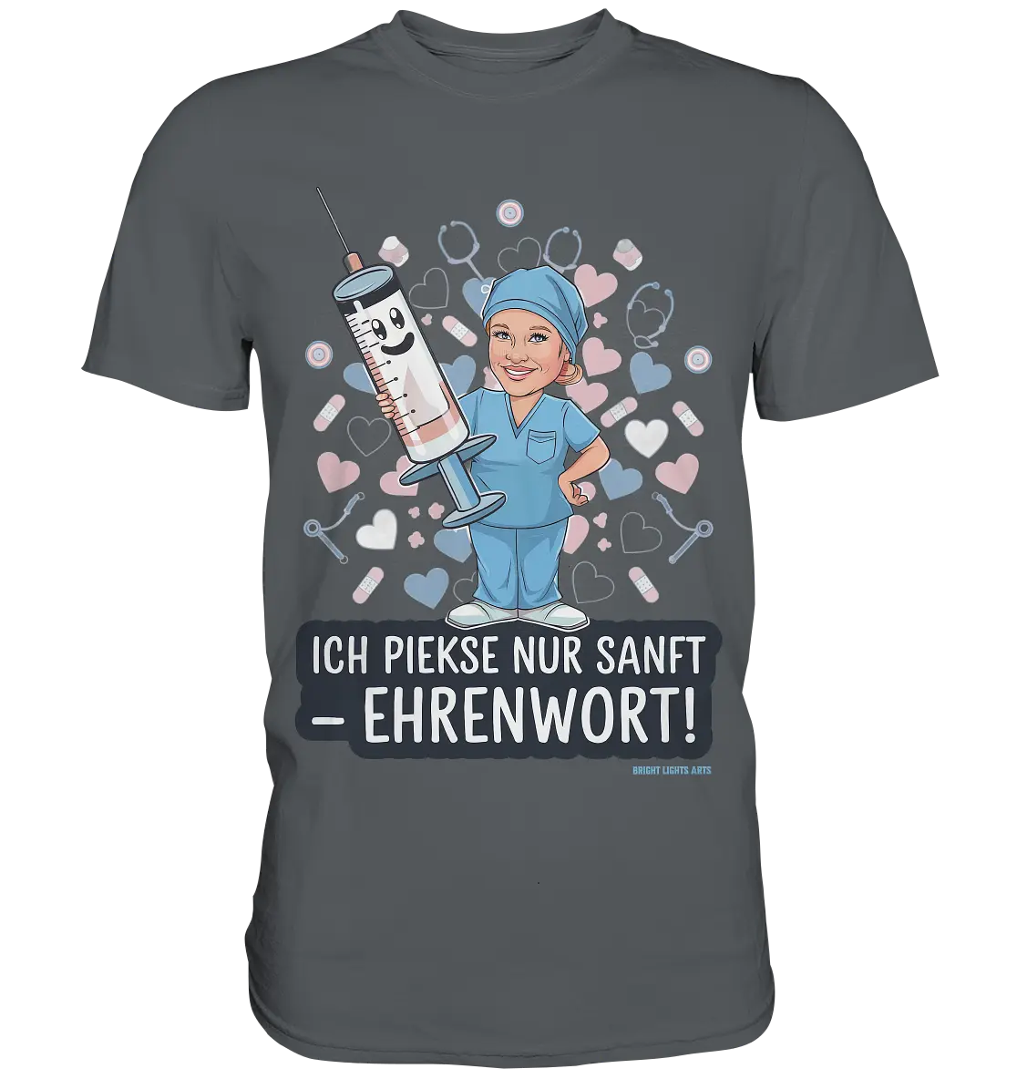 Ich piekse nur sanft - Ehrenwort! - Premium Shirt Bright Lights Arts