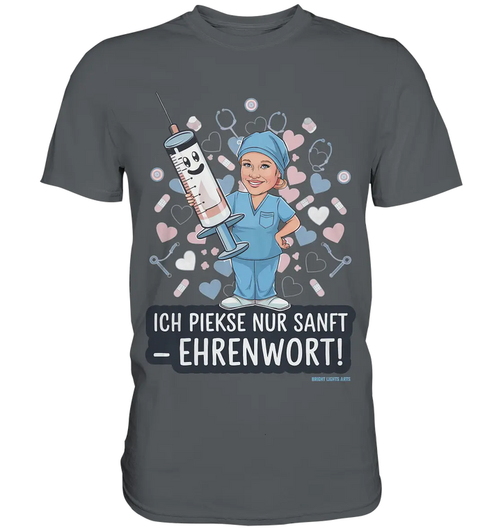 Ich piekse nur sanft - Ehrenwort! - Premium Shirt Bright Lights Arts