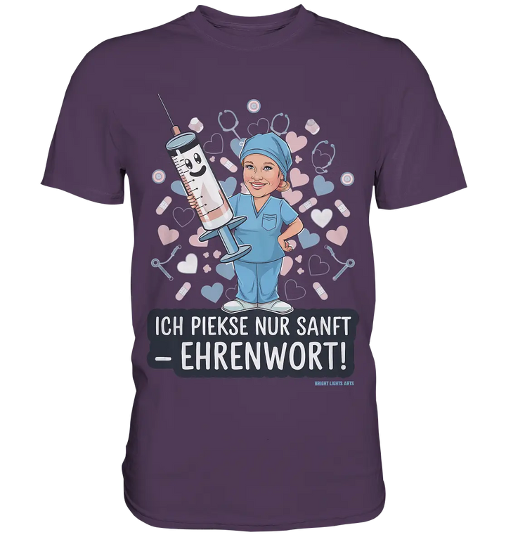 Ich piekse nur sanft - Ehrenwort! - Premium Shirt Bright Lights Arts