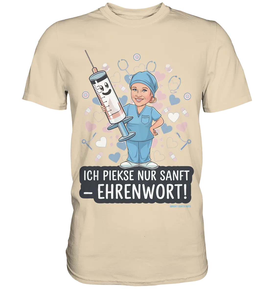 Ich piekse nur sanft - Ehrenwort! - Premium Shirt Bright Lights Arts